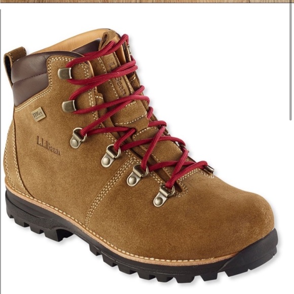 L.L Bean WaterProof Brown Tan Suede Hiking Boots size 7.5 - Picture 2 of 3